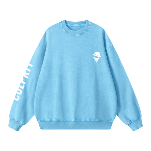 Culprit Script Sleeve Hit Crewneck (Carolina Blue)