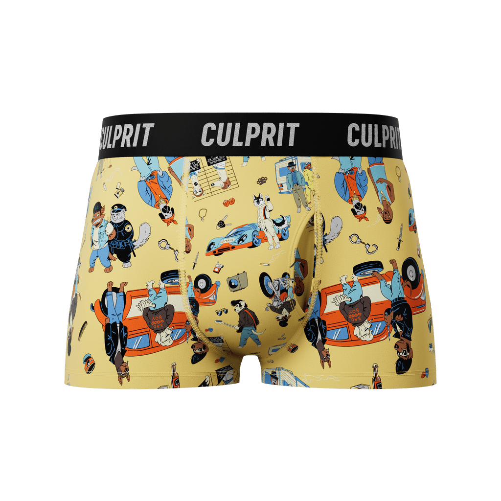 Bad 2 tha Bone 🦴 Trunk Cut Boxer Briefs w/ fly - Culprit Underwear - Trunk Cut w/ Fly - TRK2 - BONE - S