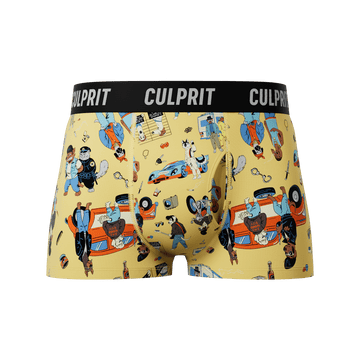 Bad 2 tha Bone 🦴 Trunk Cut Boxer Briefs w/ fly - Culprit Underwear - Trunk Cut w/ Fly - TRK2 - BONE - S