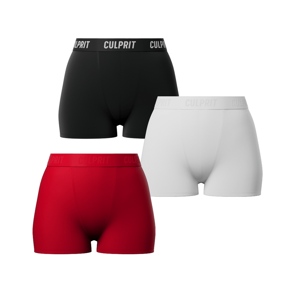 Booty Shorts N°8 Bundle 3 - Pack - Culprit Underwear - Booty Shorts - BS - RWB3PK - XS