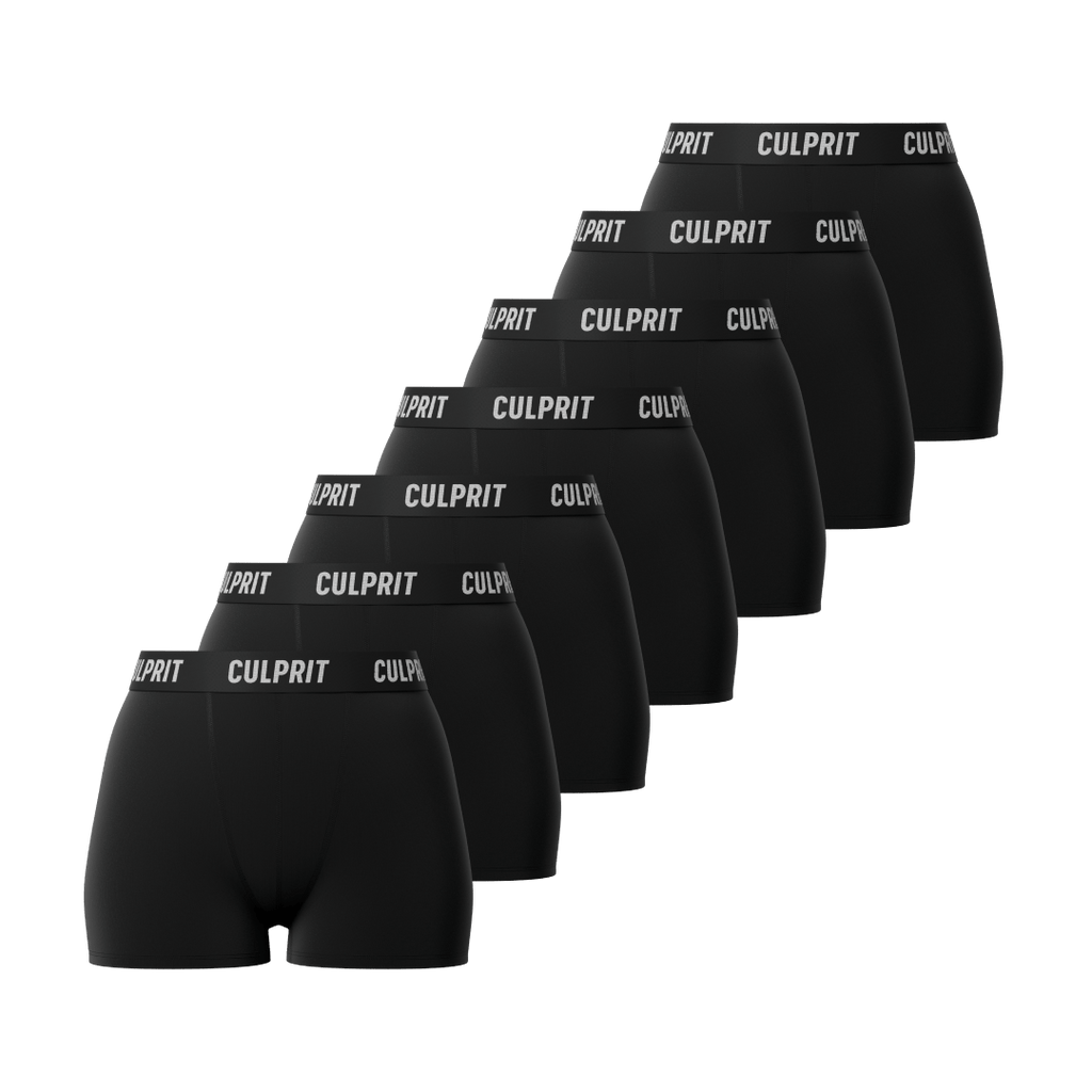 Booty Shorts Stealth Black 7 - Pack 🥷 - Culprit Underwear - Booty Shorts - 7PK - BS - BLK - XS