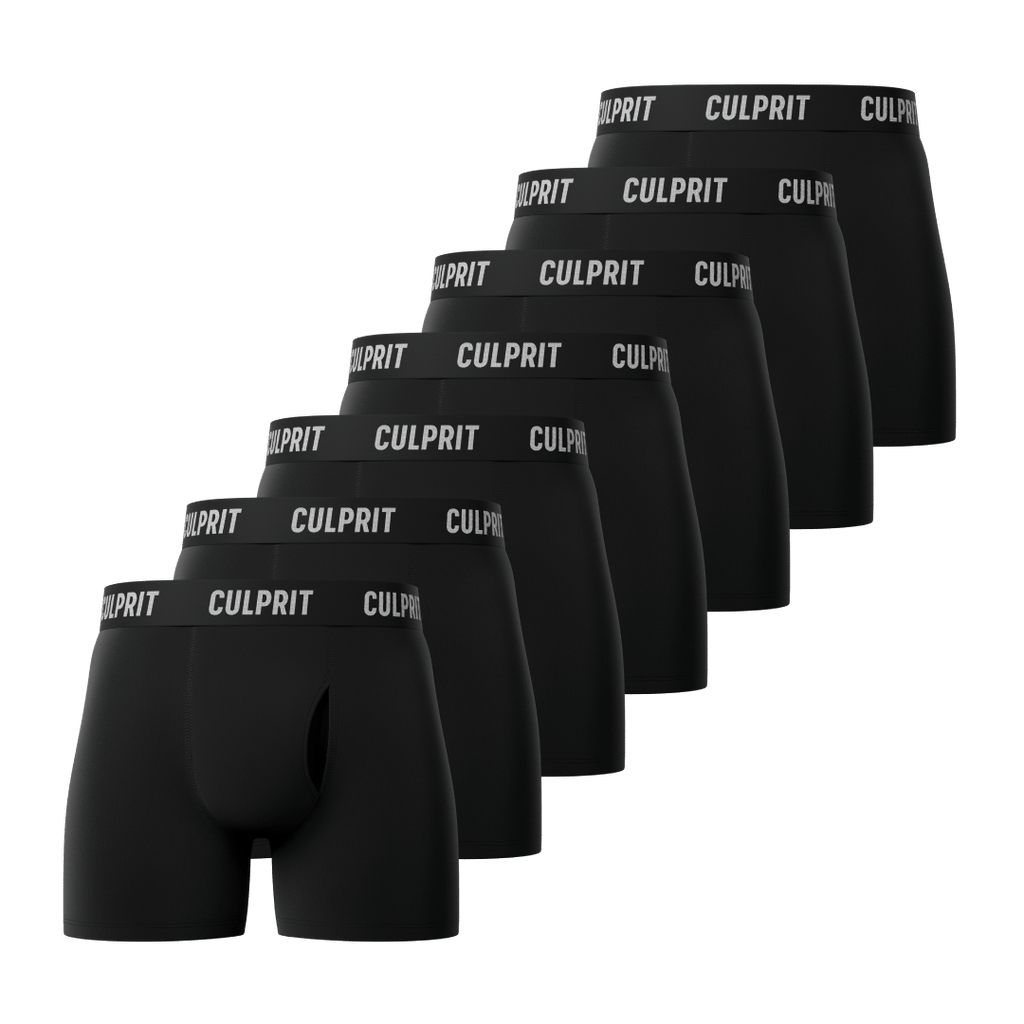 Boxer Briefs Stealth Black 7 - Pack 🥷 - Culprit Underwear - Boxer Briefs w/Fly - 7PK - BB - BLK - S