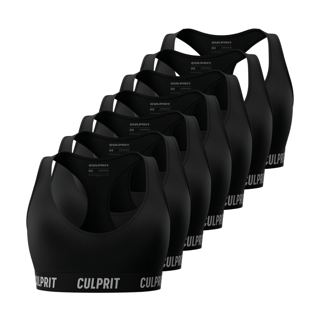 ComfyBra Stealth Black 7 - Pack 🥷 - Culprit Underwear - ComfyBra™ - 7PK - BRA - BLK - XS