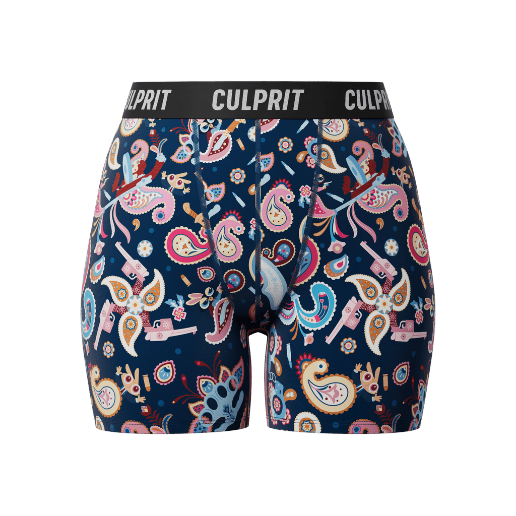 Crime Paisley 🦹 LadyBoxers - Culprit Underwear - LadyBoxers™ - LB2 - CRIME - XS