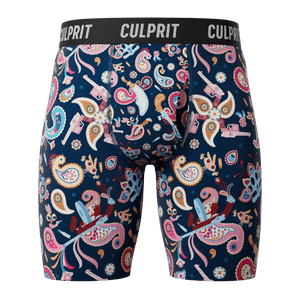 Crime Paisley 🦹 Long-Cut Boxer Briefs w/ fly