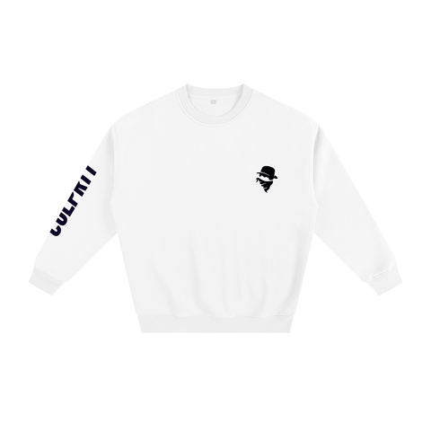 Culprit Script Sleeve Hit Crewneck (White)