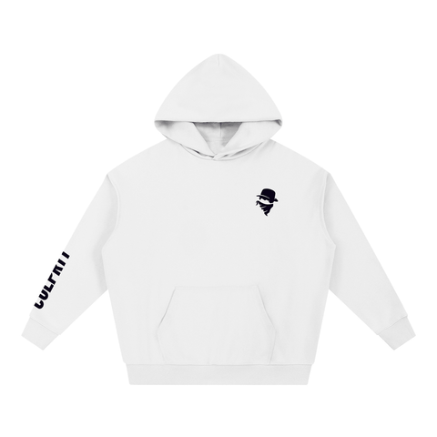 Culprit Script Sleeve Hit Hoodie (White)