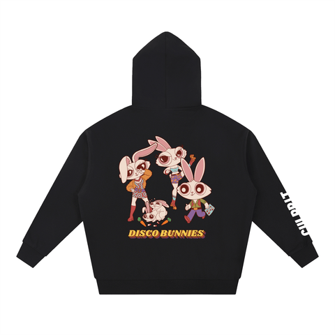 Disco Bunnies 🪩 🐰 Black Hoodie