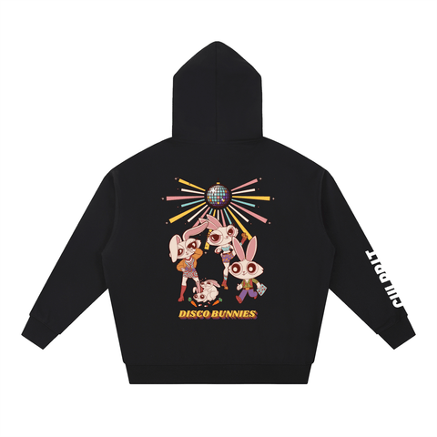 Disco Bunnies 🪩 🐰 Black Hoodie