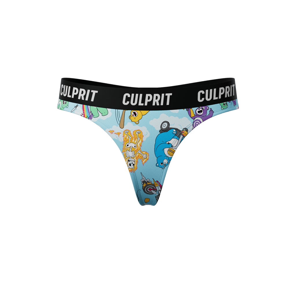 Don't Care Bears 🌈 Thong - Culprit Underwear - Thongs - THG2 - BEAR - XS