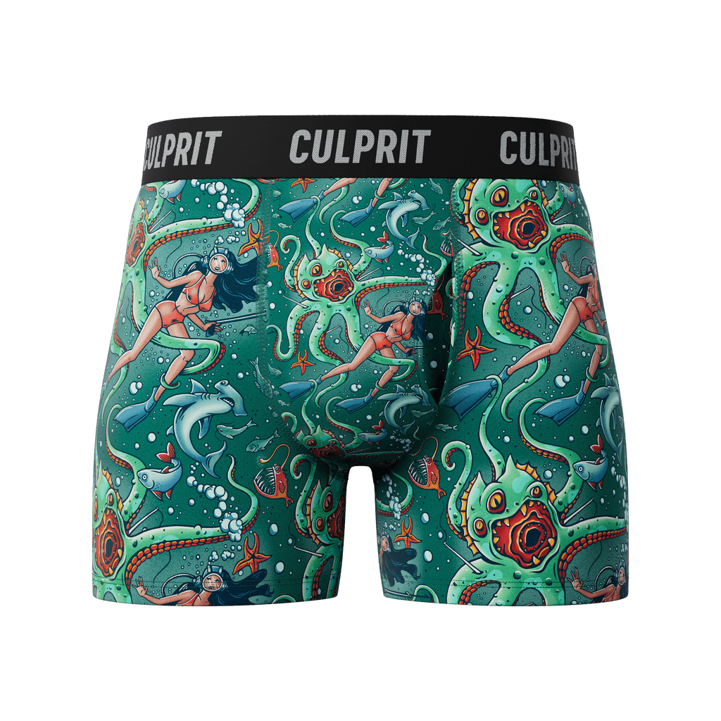 Get It Kraken! 🦑 Boxer Briefs w/ fly - Culprit Underwear - Boxer Briefs w/Fly - BB - GKRK - S