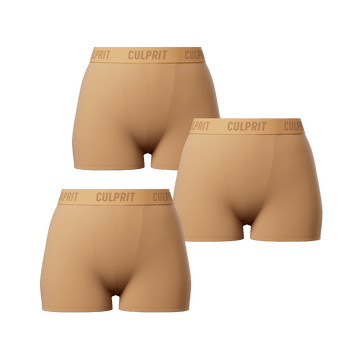 Graham Cracker Booty Shorts 3 - Pack 🥮 - Culprit Underwear - Booty Shorts - 3PK - BS - CMEL - XS