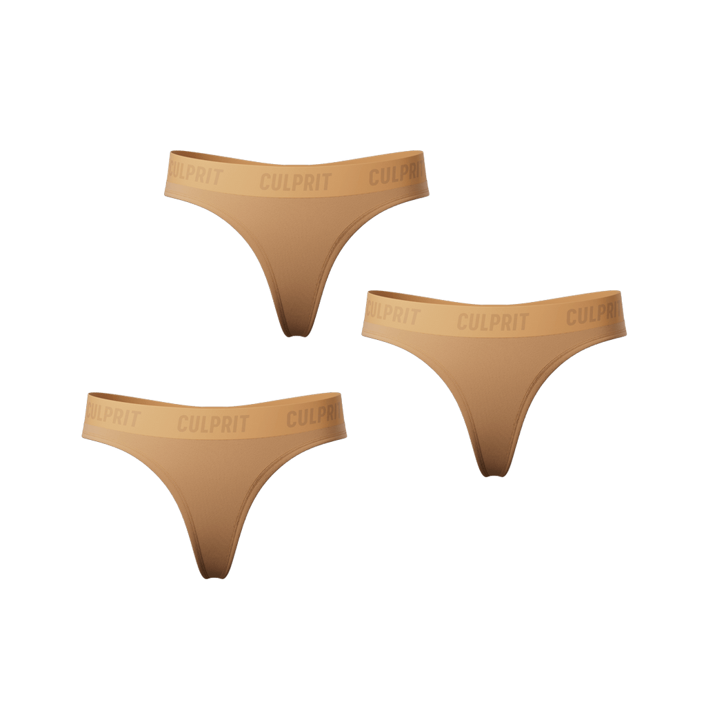 Graham Cracker Classic Thong 3 - Pack 🥮 - Culprit Underwear - Thongs - 3PK - THG - CMEL - XS