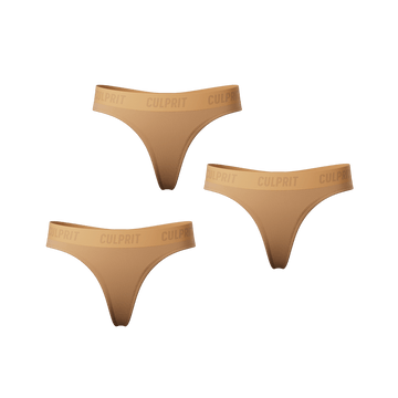 Graham Cracker Classic Thong 3 - Pack 🥮 - Culprit Underwear - Thongs - 3PK - THG - CMEL - XS