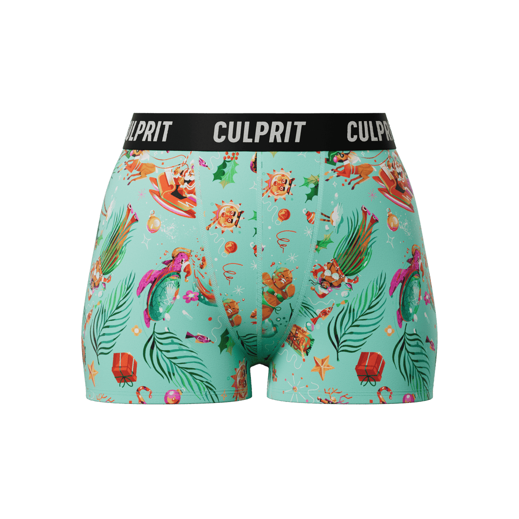 Hawaiian Xmas 🤙🏽🎅🏽 Booty Shorts - Culprit Underwear - Booty Shorts - BS - HIX - XS