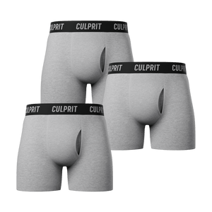 Heather Grey Boxer Briefs w/ Fly 3-Pack🌪️