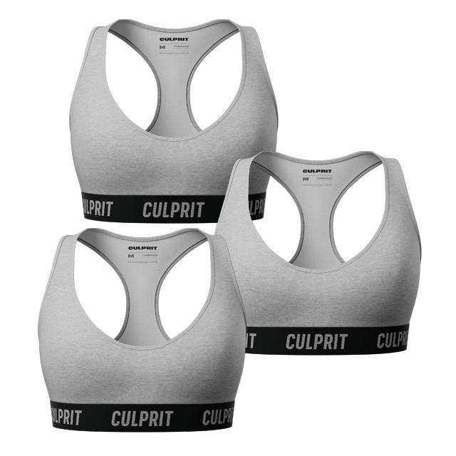 Heather Grey ComfyBra 3 - Pack🌪️ - Culprit Underwear - ComfyBra™ - 3PK - BRA - HGRY - XS