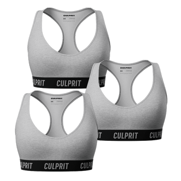 Heather Grey ComfyBra 3 - Pack🌪️ - Culprit Underwear - ComfyBra™ - 3PK - BRA - HGRY - XS