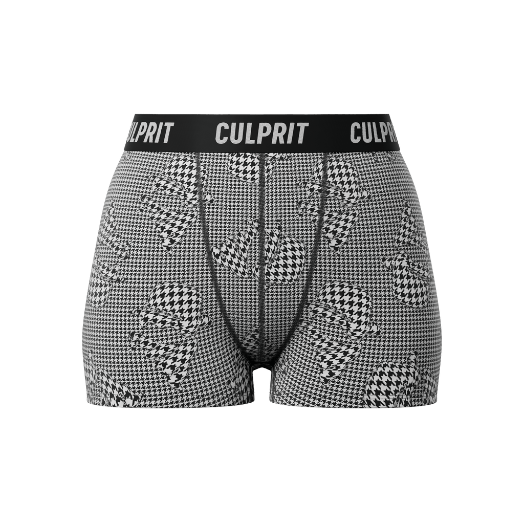 Houndstooth 3D 🐺 Booty Shorts - Culprit Underwear - Booty Shorts - BS - TOOTH - XS