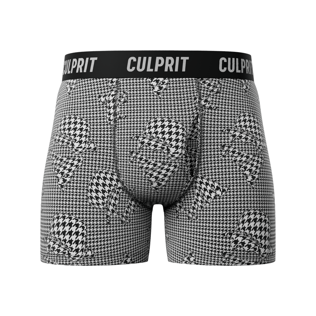 Houndstooth 3D 🐺 Boxer Briefs w' fly - Culprit Underwear - Boxer Briefs w/Fly - BB - TOOTH - S