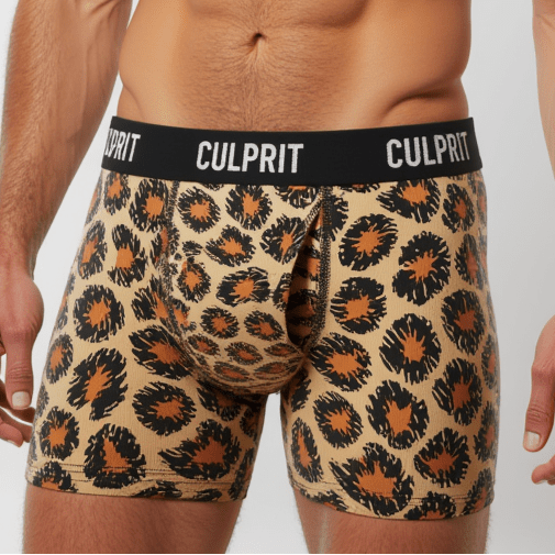 Leopard Lips 💋 Boxer Briefs w/ fly - Culprit Underwear - Boxer Briefs w/Fly - BB - LEO - S