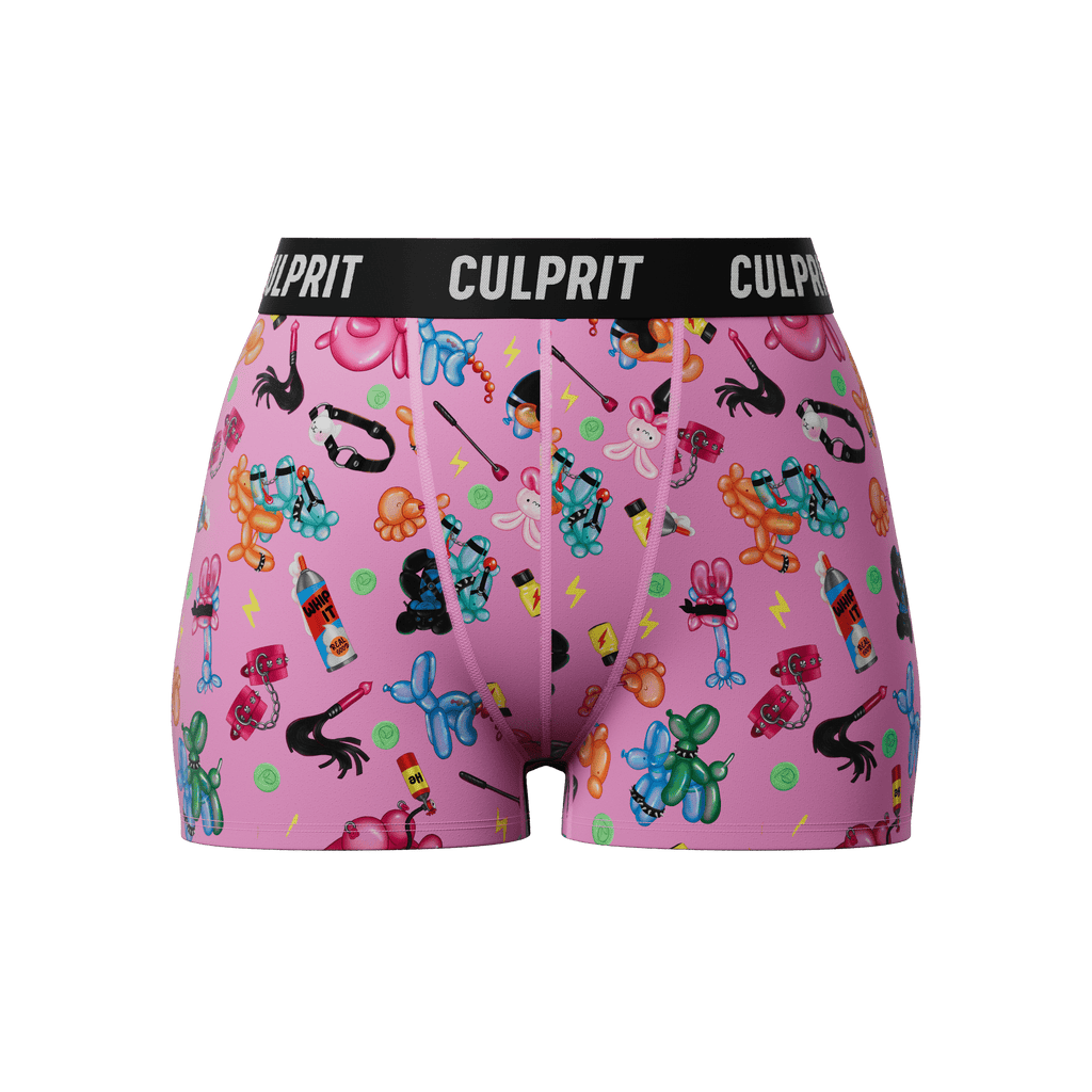 Pink Balloon Animals 😻 Booty Shorts - Culprit Underwear - Booty Shorts - BS - LOONPK - XS