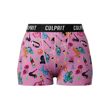 Pink Balloon Animals 😻 Booty Shorts - Culprit Underwear - Booty Shorts - BS - LOONPK - XS