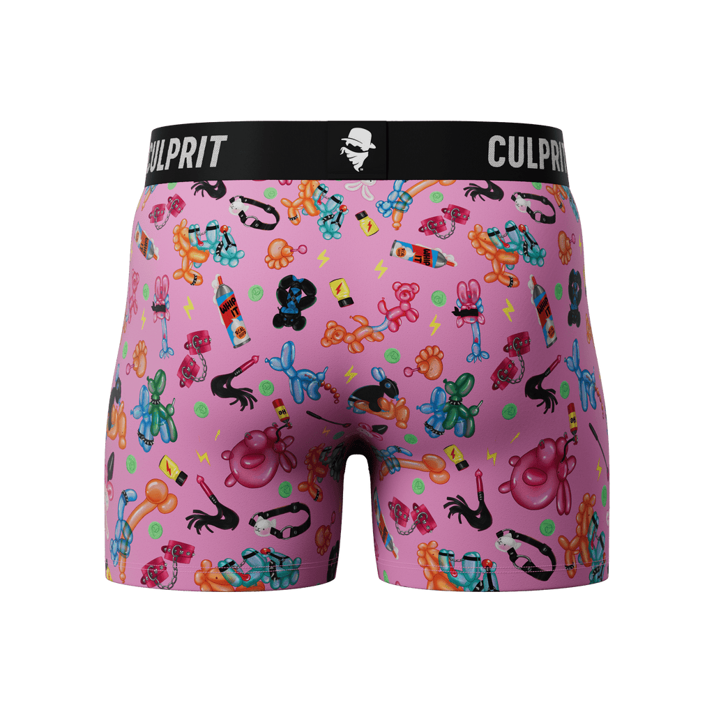 Pink Balloon Animals 😻 Boxer Briefs w/ fly - Culprit Underwear - Boxer Briefs w/Fly - BB - LOONPK - S