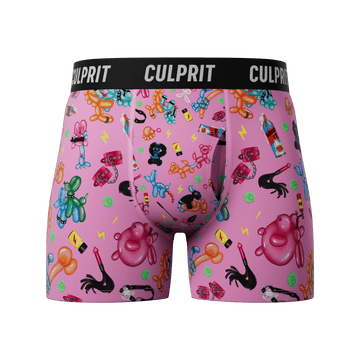 Pink Balloon Animals 😻 Boxer Briefs w/ fly - Culprit Underwear - Boxer Briefs w/Fly - BB - LOONPK - S