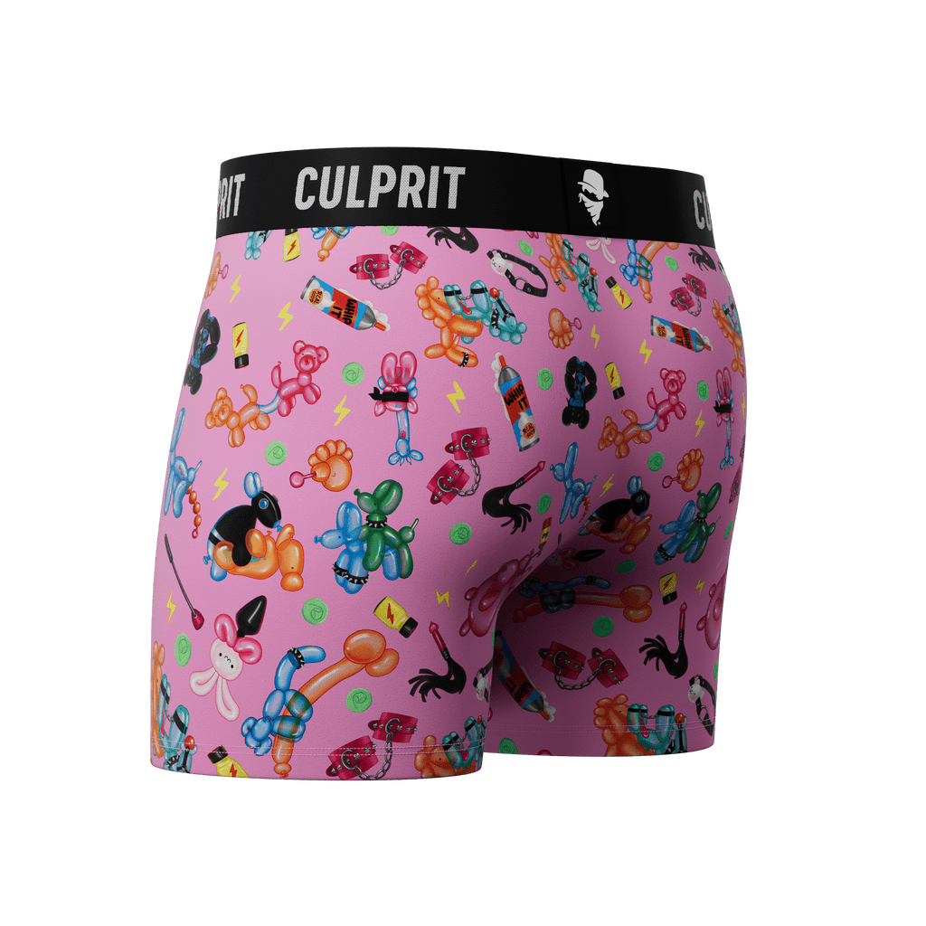 Pink Balloon Animals 😻 Boxer Briefs w/ fly - Culprit Underwear - Boxer Briefs w/Fly - BB - LOONPK - S