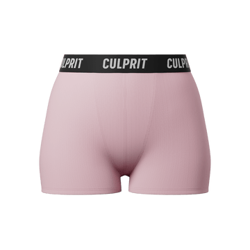 Pink Ribbed Booty Shorts - Culprit Underwear - Booty Shorts - BS - PNKRIB - XS