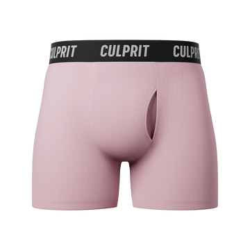 Pink Ribbed Boxer Briefs w/ fly - Culprit Underwear - Boxer Briefs w/Fly - BB - PNKRIB - S