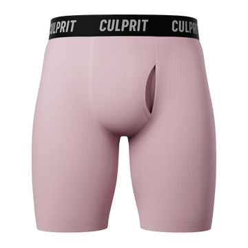 Pink Ribbed Long - Cut Boxer Briefs w/ fly - Culprit Underwear - Long Briefs - BBK2 - PNKRIB - S