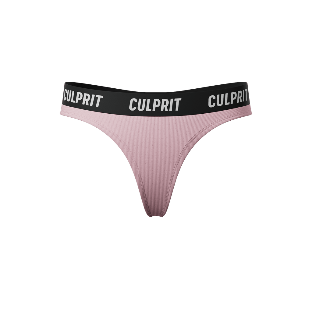 Pink Ribbed Thong - Culprit Underwear - Thongs - THG - PNKRIB - XS