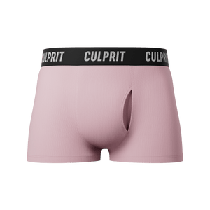 Pink Ribbed Trunk Cut Boxer Briefs w/ fly