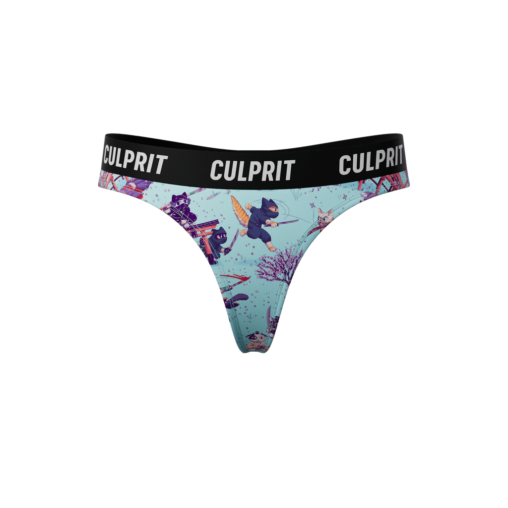 Samurai Cats Thong - Culprit Underwear - Thongs - THG2 - SAMCT - XS