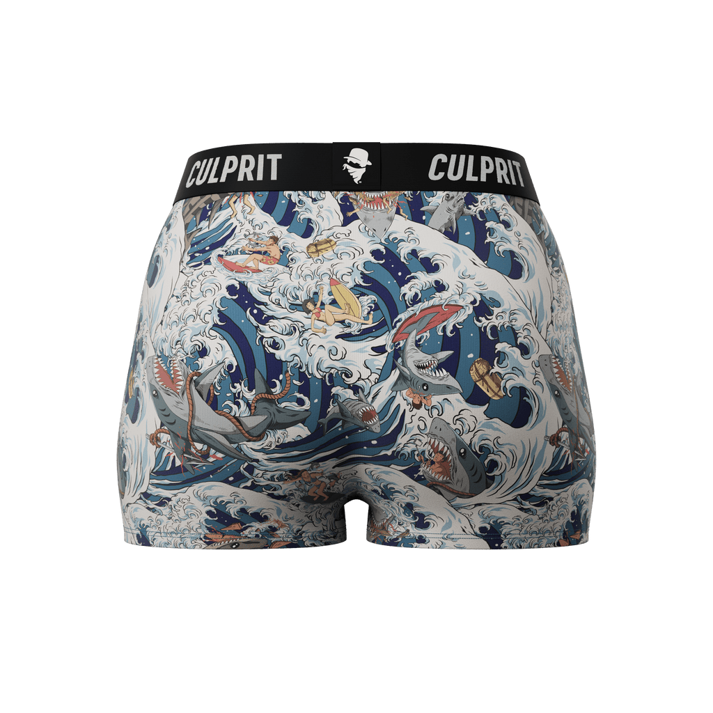 Shark Bait 🦈 Booty Shorts - Culprit Underwear - Booty Shorts - BS - SHRKBT - XS