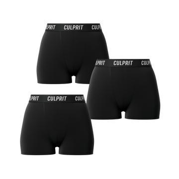 Stealth Black Booty Shorts 3 - Pack 🥷 - Culprit Underwear - Booty Shorts - 3PK - BS - BLK - XS