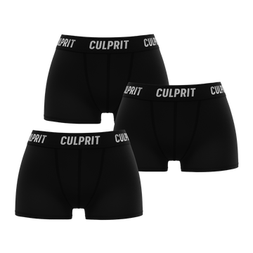 Stealth Black Booty Shorts 3 - Pack 🥷 - Culprit Underwear - Booty Shorts - 3PK - BS - BLK - XS