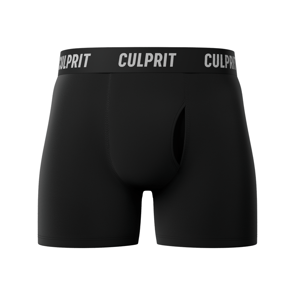 Stealth Black Boxer Briefs 3 - Pack 🥷 - Culprit Underwear - Boxer Briefs w/Fly - 3PK - BB - BLK - S