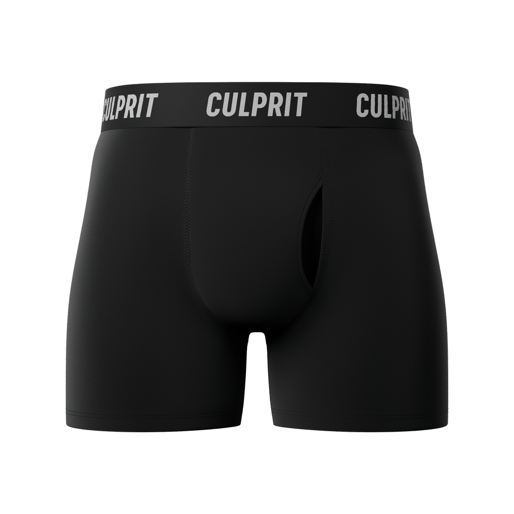 Stealth Black 🥷 Boxer Briefs w/ fly - Culprit Underwear - Boxer Briefs w/Fly - BB - BLK - S