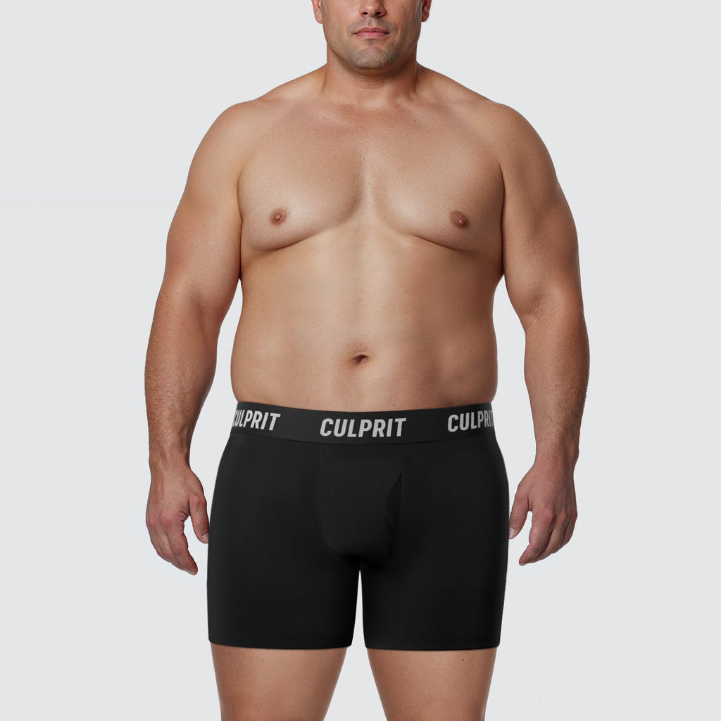 Stealth Black 🥷 Boxer Briefs w/ fly - Culprit Underwear - Boxer Briefs w/Fly - BB - BLK - S