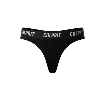 Stealth Black Ribbed 🥷 Thong - Culprit Underwear - Thongs - THG2 - SBR - XS