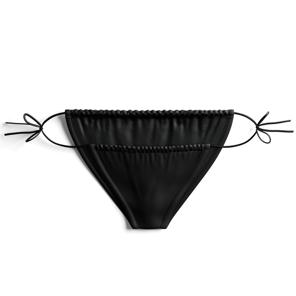 String Bikini Bottom: Stealth Black - Culprit Underwear - Bikinis - BIK - BLK - XS