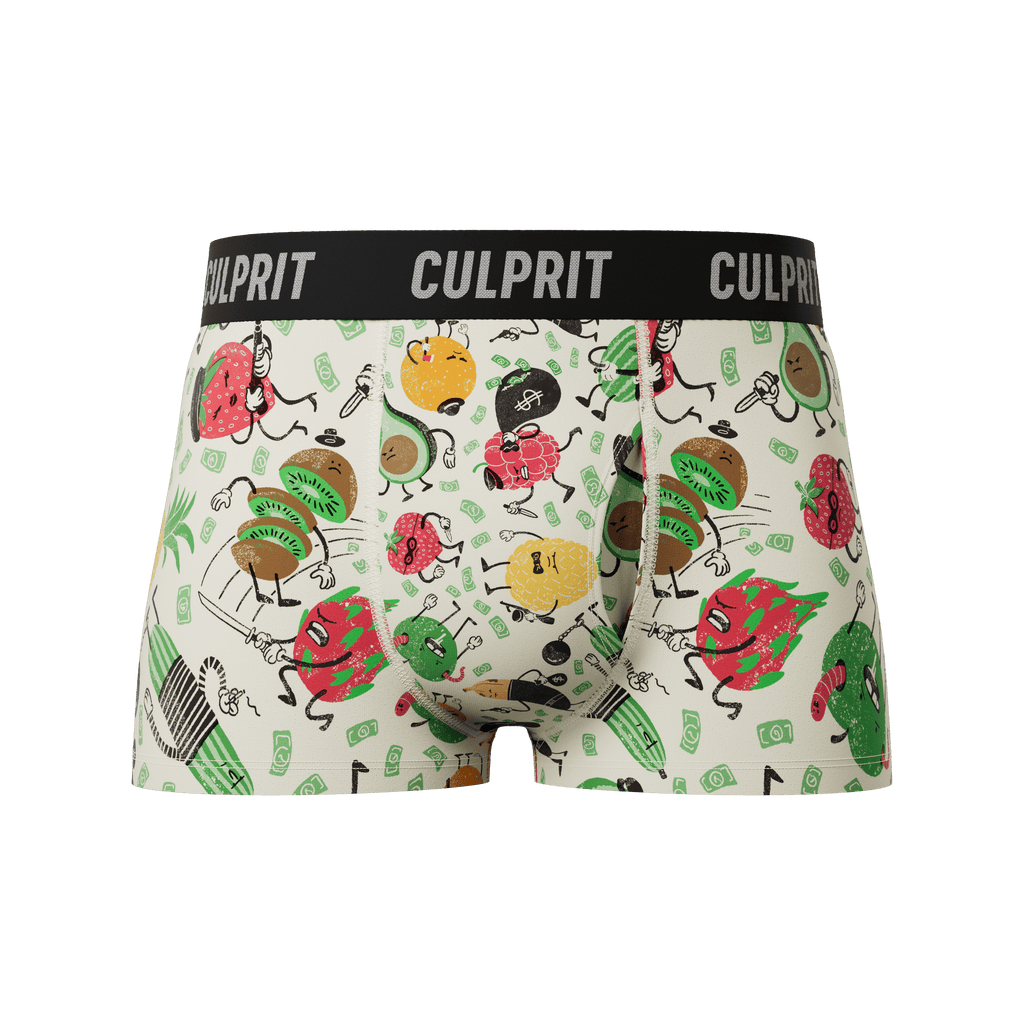 Strobbery 🍓🔫 Trunk Cut Boxer Briefs w/ fly - Culprit Underwear - Trunk Cut w/ Fly - TRK2 - STROB - S