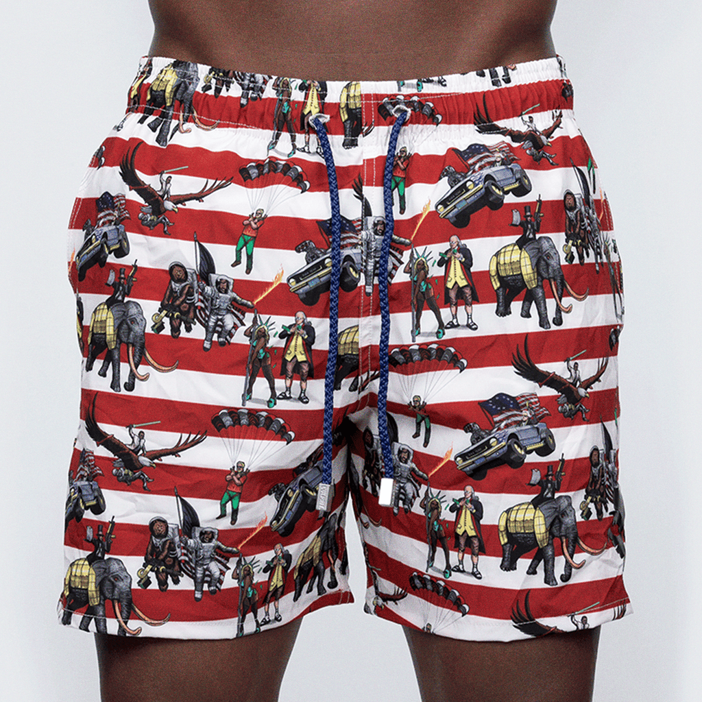 Swim Trunks: Team America - Culprit Underwear - Swim Trunks - SWTK - USA - S