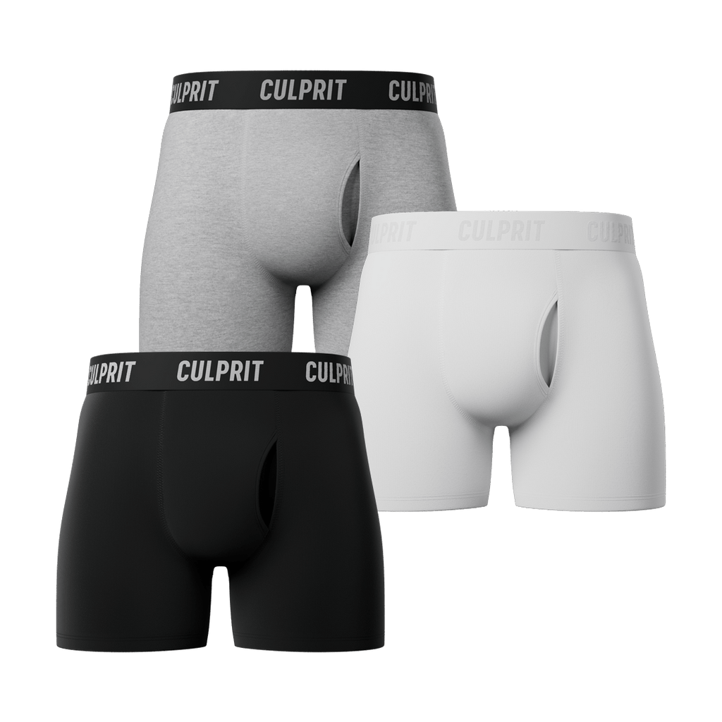 The Solid Boxer Briefs w/ fly Pack 👌 - Culprit Underwear - Boxer Briefs w/Fly - BB - BWG3PK - S