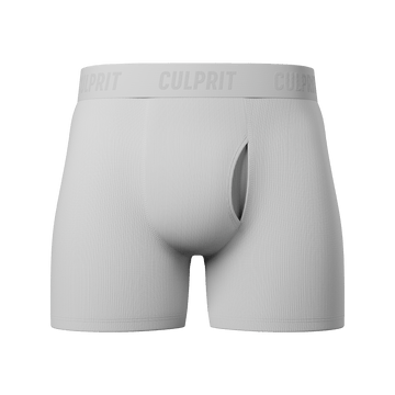 White Hot Ribbed Boxer Briefs w/ fly - Culprit Underwear - Boxer Briefs w/Fly - BB - WHR - S