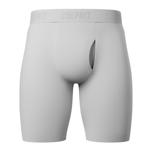 White Hot Ribbed Long-Cut Boxer Briefs w/ fly