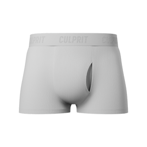 White Hot Ribbed Trunk Cut Boxer Briefs w/ fly